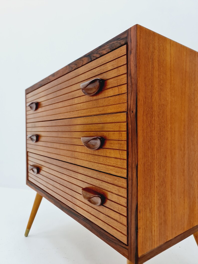 Rare Mid century Modern German teak & rosewood chest of drawers by Ernst Dieter Hilker, 1960s image 4