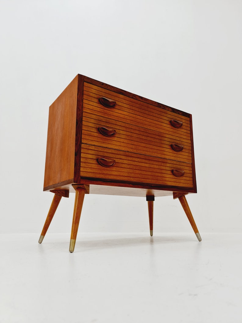 Rare Mid century Modern German teak & rosewood chest of drawers by Ernst Dieter Hilker, 1960s image 2