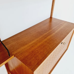 Mid century Danish Teak Wall Unit with bar cabinet & Desk by Poul Cadovius for Royal, Denmark, 1960s image 10