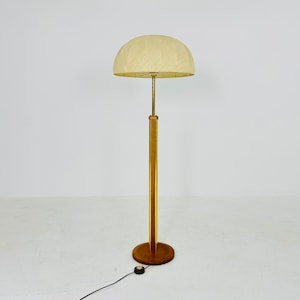 Midcentury floor lamp brass and wood Scandinavian Swedish from the 1950s