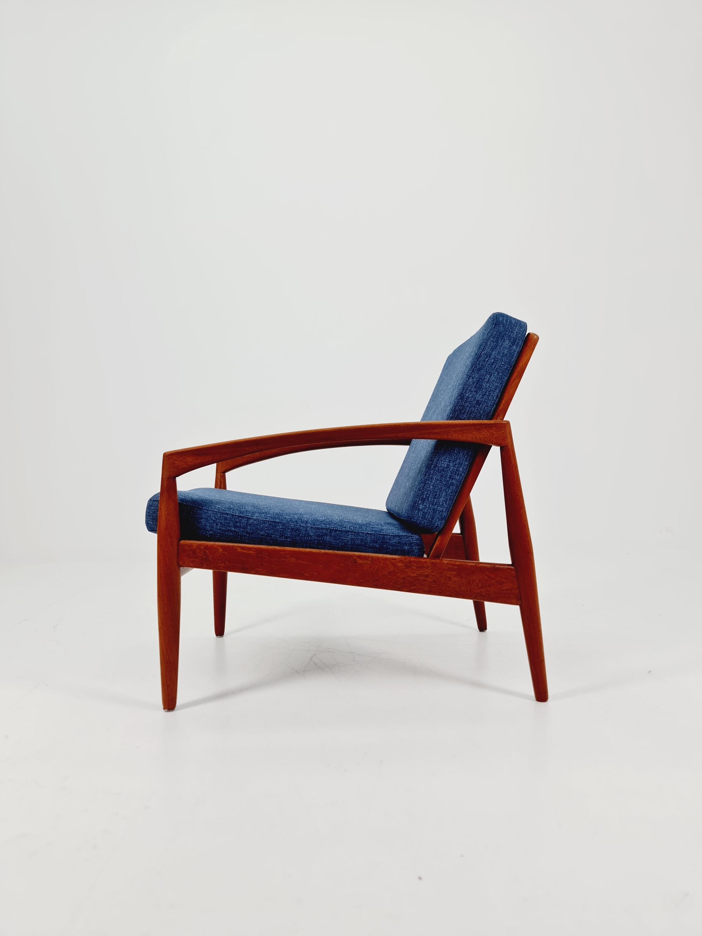 Mid-century Rare Danish Teak Paper Knife Lounge Chair/ Easy Chair