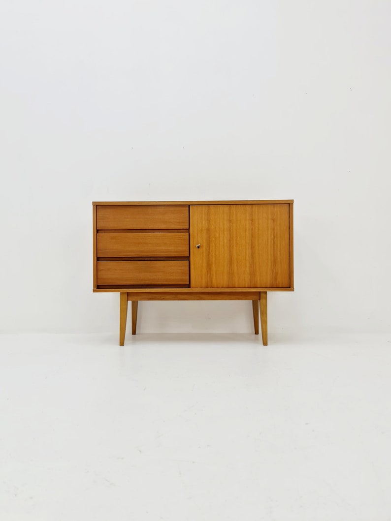 German Mid century Walnut wood chest of drawe, sideboard by FLB Möbel Fabrik , 1950s image 1