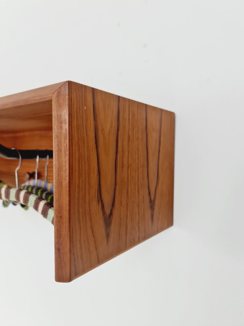 Mid century Danish Wardrobe By Vildbjerg Møbelfabrik, teak wall coat rack 1960s image 7