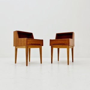 Rare Danish MidCentury teak nightstands / bedside tables, 1960s