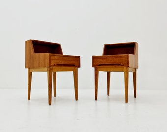 Rare Danish MidCentury teak nightstands / bedside tables, 1960s