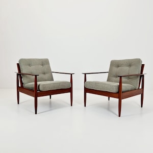 Mid century easy lounge chairs Denmark 1960s, Set of 2
