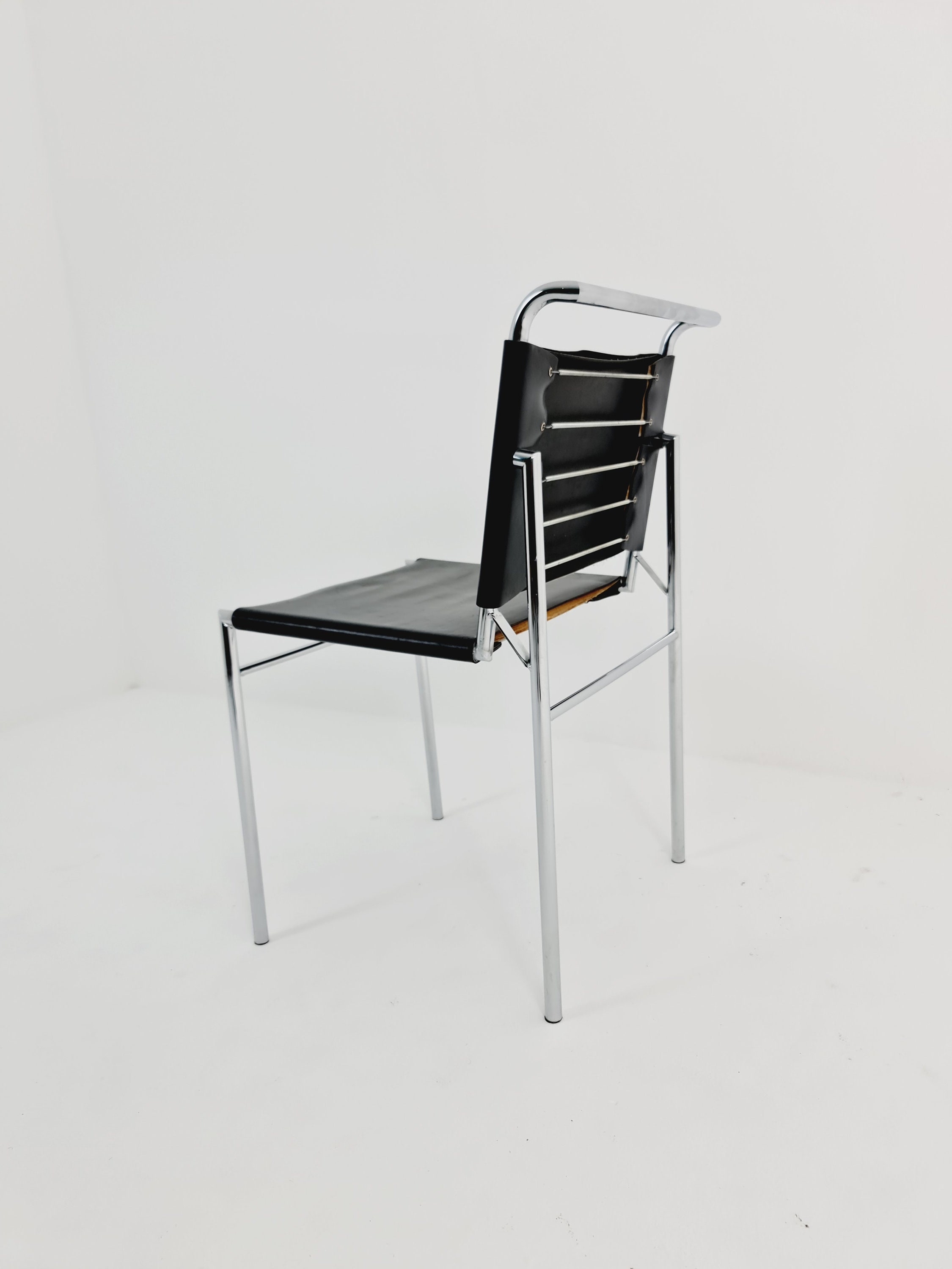 Classicon Roquebrune Chair in Black With Chrome Legs by Eileen