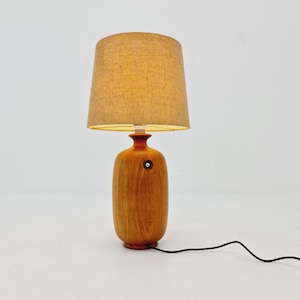 Mid century solid teak table lamp by Dyrlund, 1960s