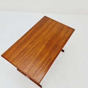 Vintage Danish teak and rattan sewing table/ side table cabinet by Kai Kristiansen for Vildbjerg, 1960s image 10