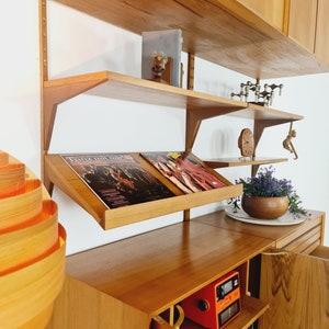 Mid century Danish Teak Wall Unit with records cabinet and magazine rack by Poul Cadovius for Cado, Denmark, 1960s image 5