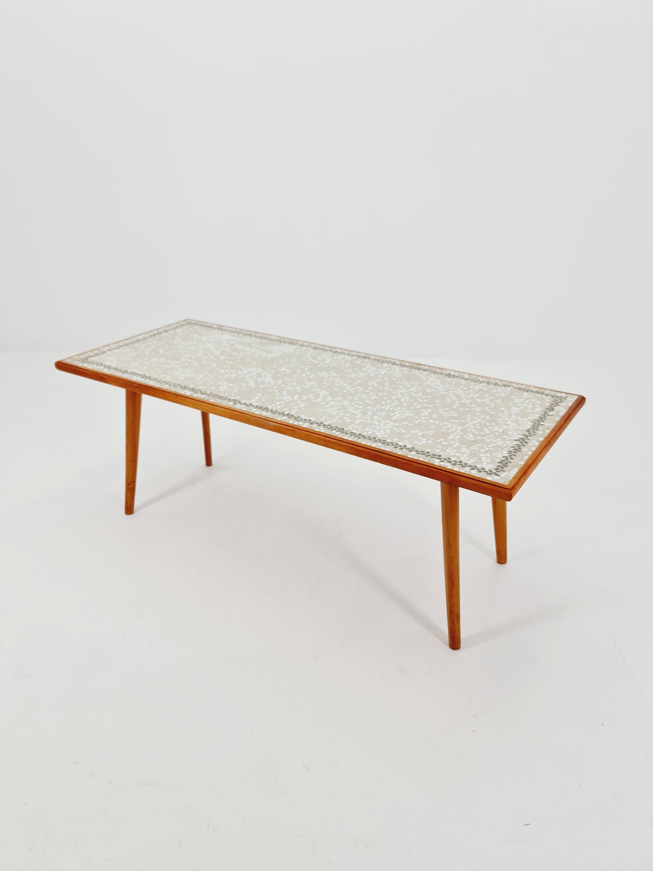 Unique Mosaic & Solid Wood Coffee Table 1950s - Etsy