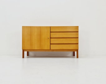 German Mid century eshe wood chest of drawe, sideboard by FLB Möbel Fabrik, 1950s