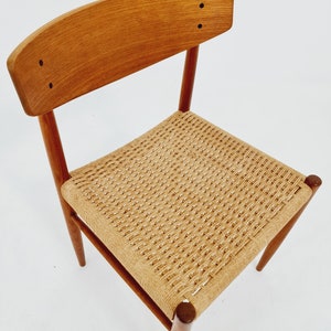 Danish teak & danish cord dining chair by A.M Mobler model 501 1960s, image 3