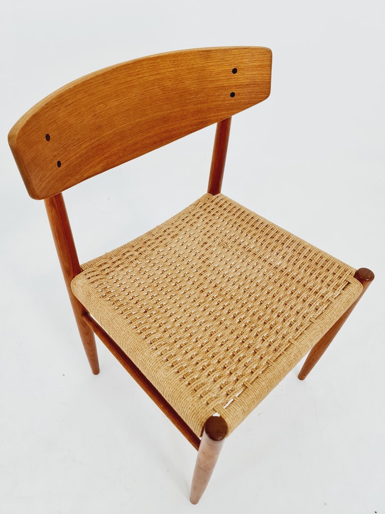 Danish teak & danish cord dining chair by A.M Mobler model 501 1960s, image 3