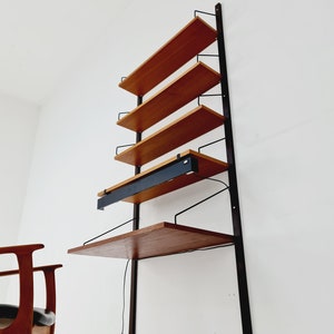 Midcentury Danish Teak Shelving Unit With Desk & light, by Poul Cadovius, 1960s image 5