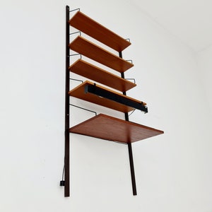 Midcentury Danish Teak Shelving Unit With Desk & light, by Poul Cadovius, 1960s image 10