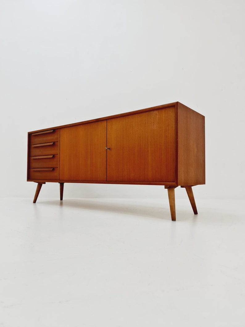 Mid century modern German teak sideboard by WK Möbel, 1960s image 8