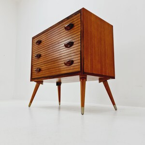 Rare Mid century Modern German teak & rosewood chest of drawers by Ernst Dieter Hilker, 1960s image 3