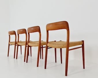 MidCentury Danish Teak Dining Chairs Niels O.Moller, 1960s, set of 4