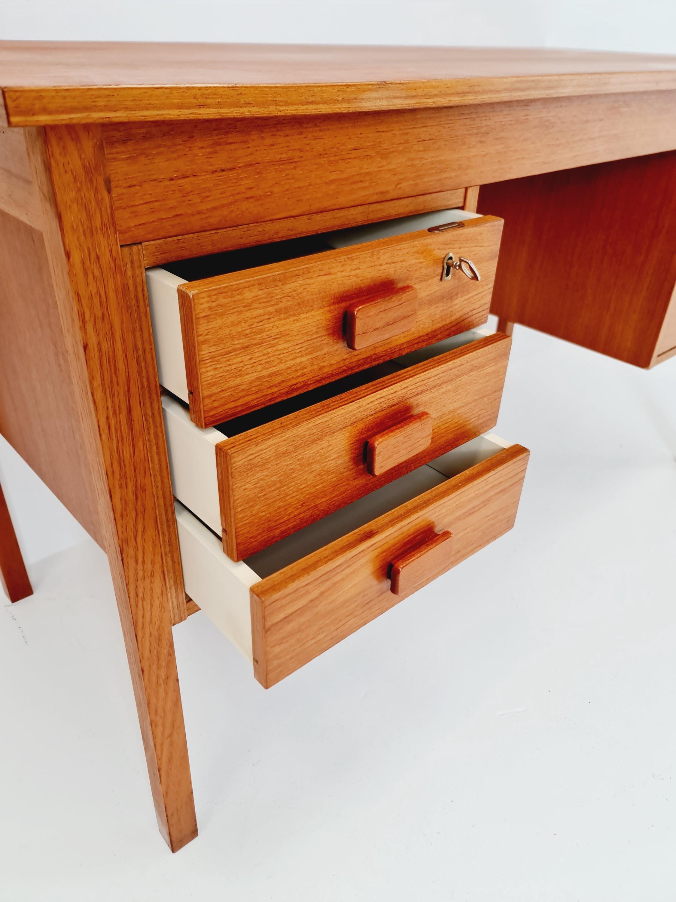 Midcentury Danish Teak Desk by Domino Mobler, 1960s - Etsy