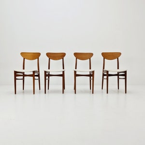 Vintage Danish solid teak dining chairs, 1960s, set of 4
