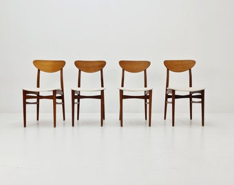 Vintage Danish solid teak dining chairs, 1960s, set of 4