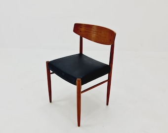 Danish teak & danish cord dining chair by A.M Mobler model 501 1960s,