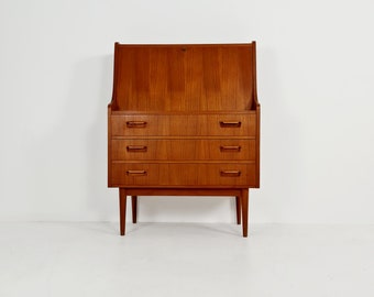 Midcentury Danish vintage teak secretary By Gunnar Nielsen For Tibergaard, 1960s