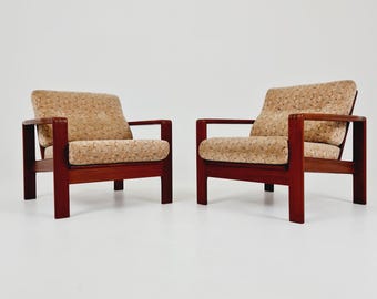 Set di 2 poltrone lounge in teak, metà del XX secolo, anni '60.