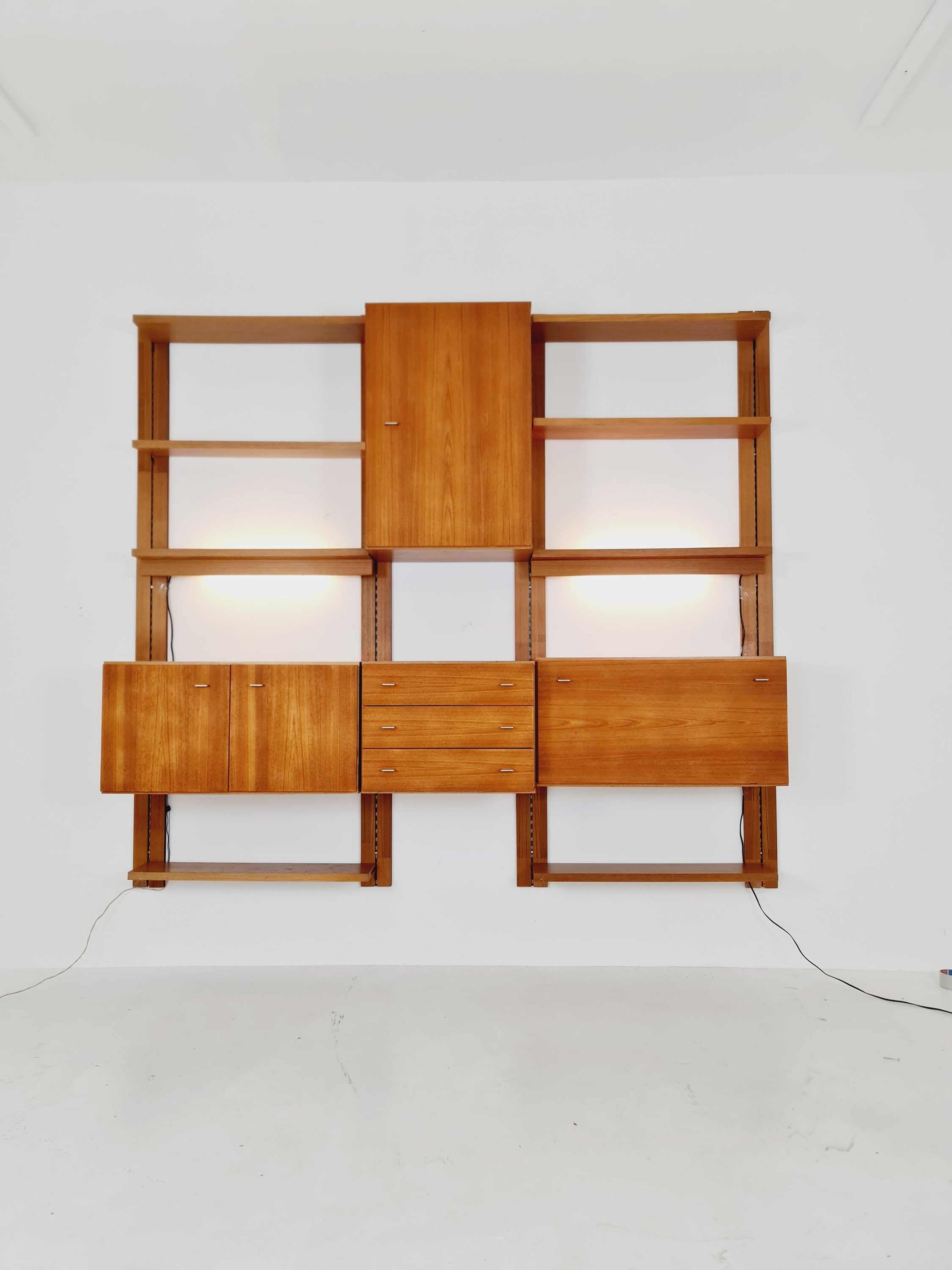 Mid Century Modular Teak Wall Shelving Unit by Preil Form Etsy UK