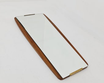 Mid century vintage teak danish wall mirror, 1960s