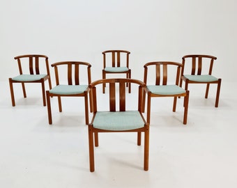 Vintage Mid Century teak dining chairs B Hans J.Frydendal for Boltinge, 1960s, Set of 6