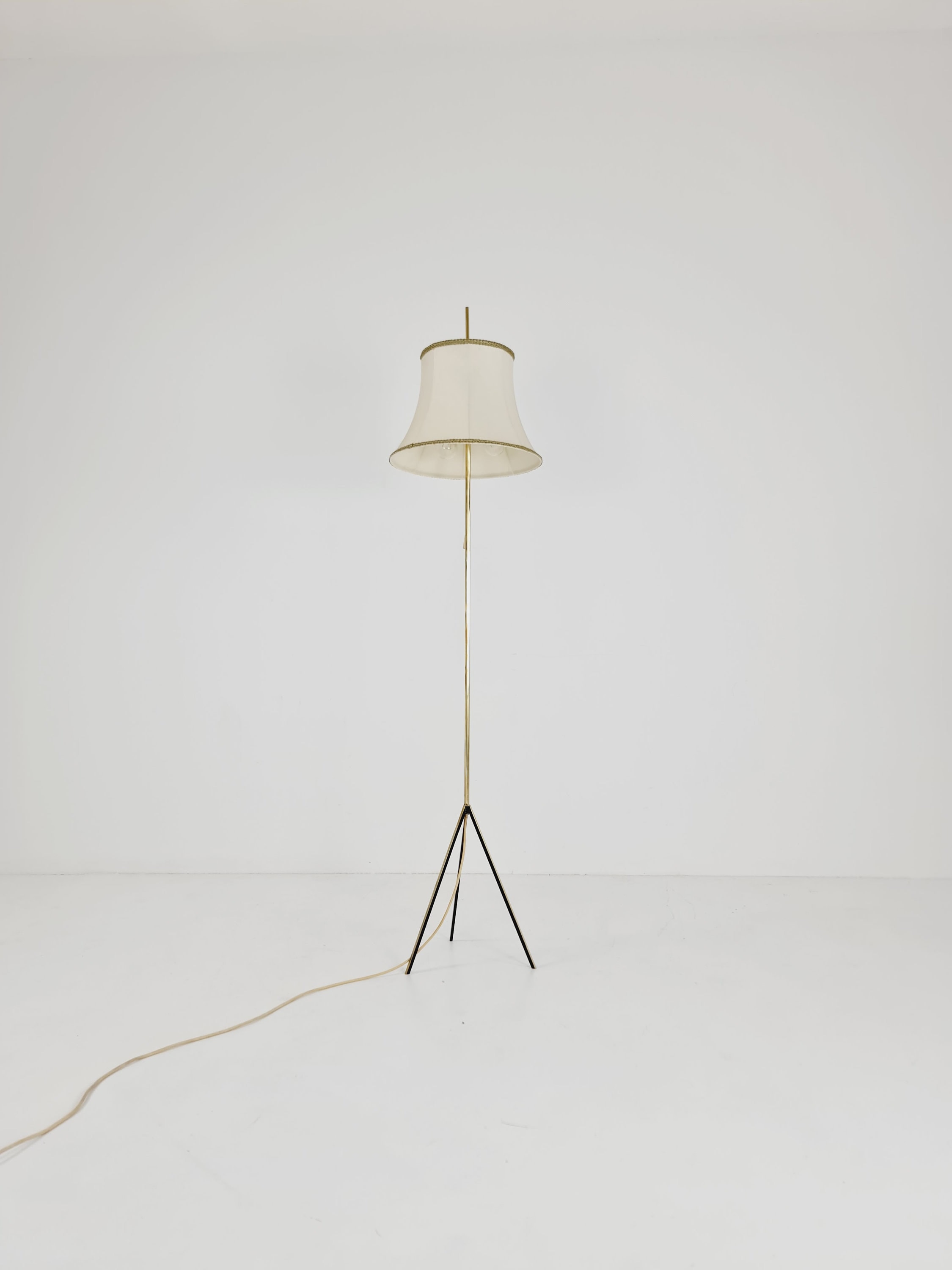 Rare Tripod Mid Century German Floor Lamp Brass