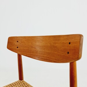Danish teak & danish cord dining chair by A.M Mobler model 501 1960s, image 7
