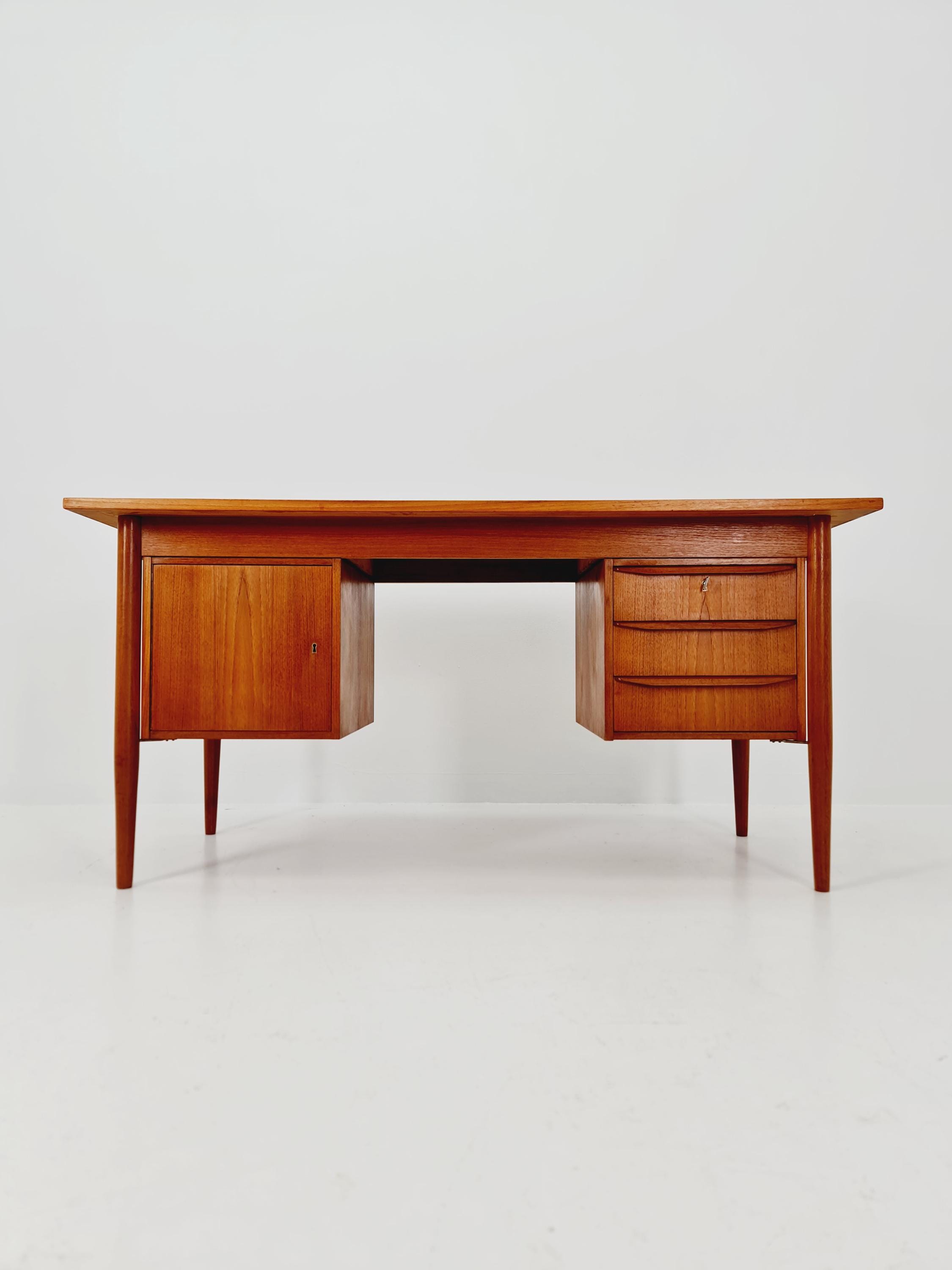 Mid Century Danish Teak Desk by Gunnar Nielsen Tibergaard, 1960s