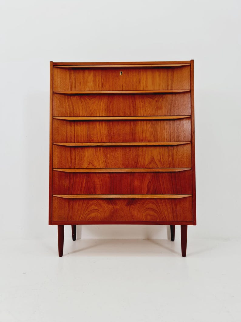 Midcentury Danish Design Chest of Drawers Tallboy 1960s - Etsy