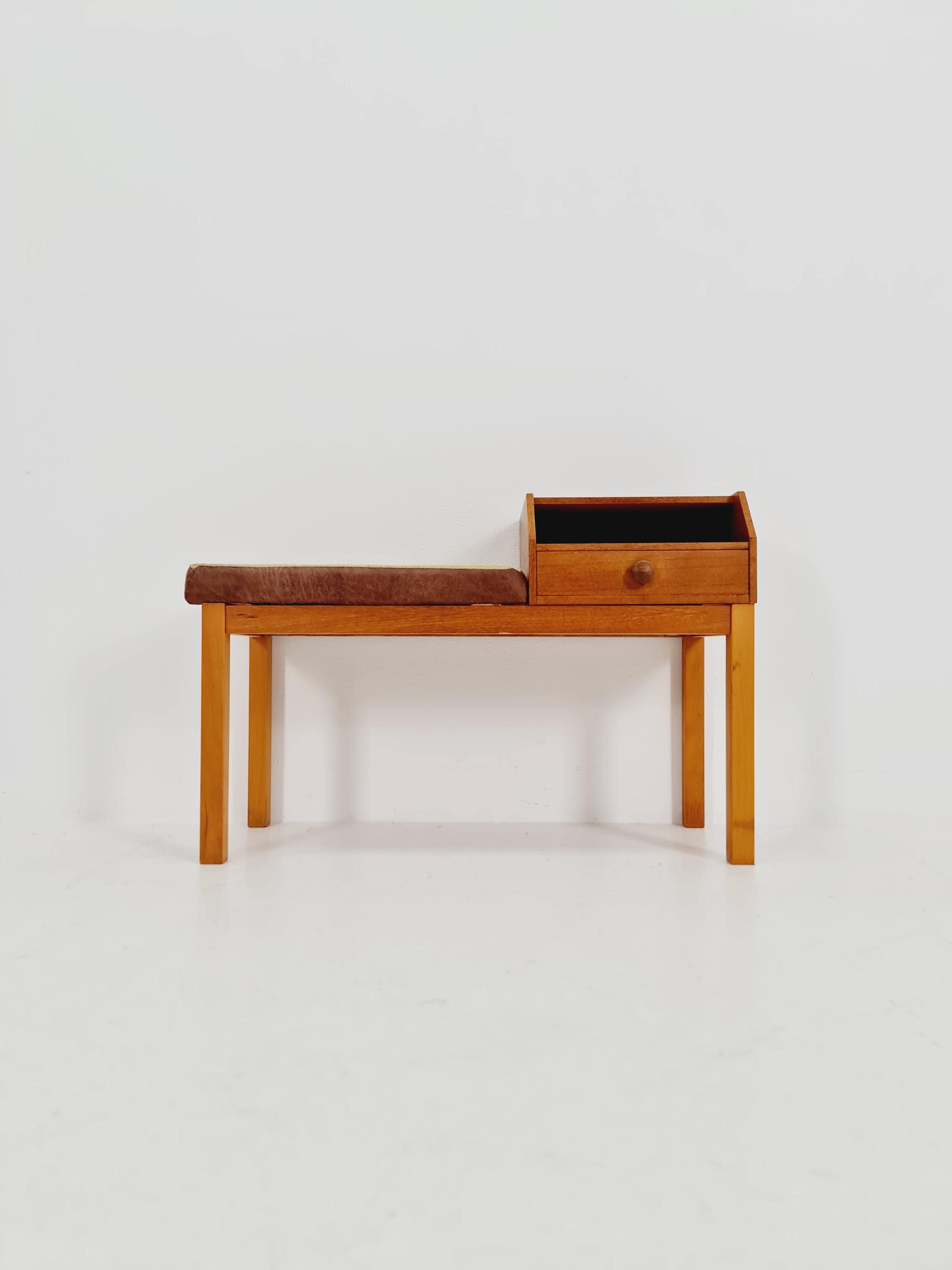Danish teak telephone table/ hallway table, 1960s