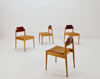 1 of 6 Vintage Teak German Dining Chairs by Egon Eiermann for Wilde and Spieth, 1950s,