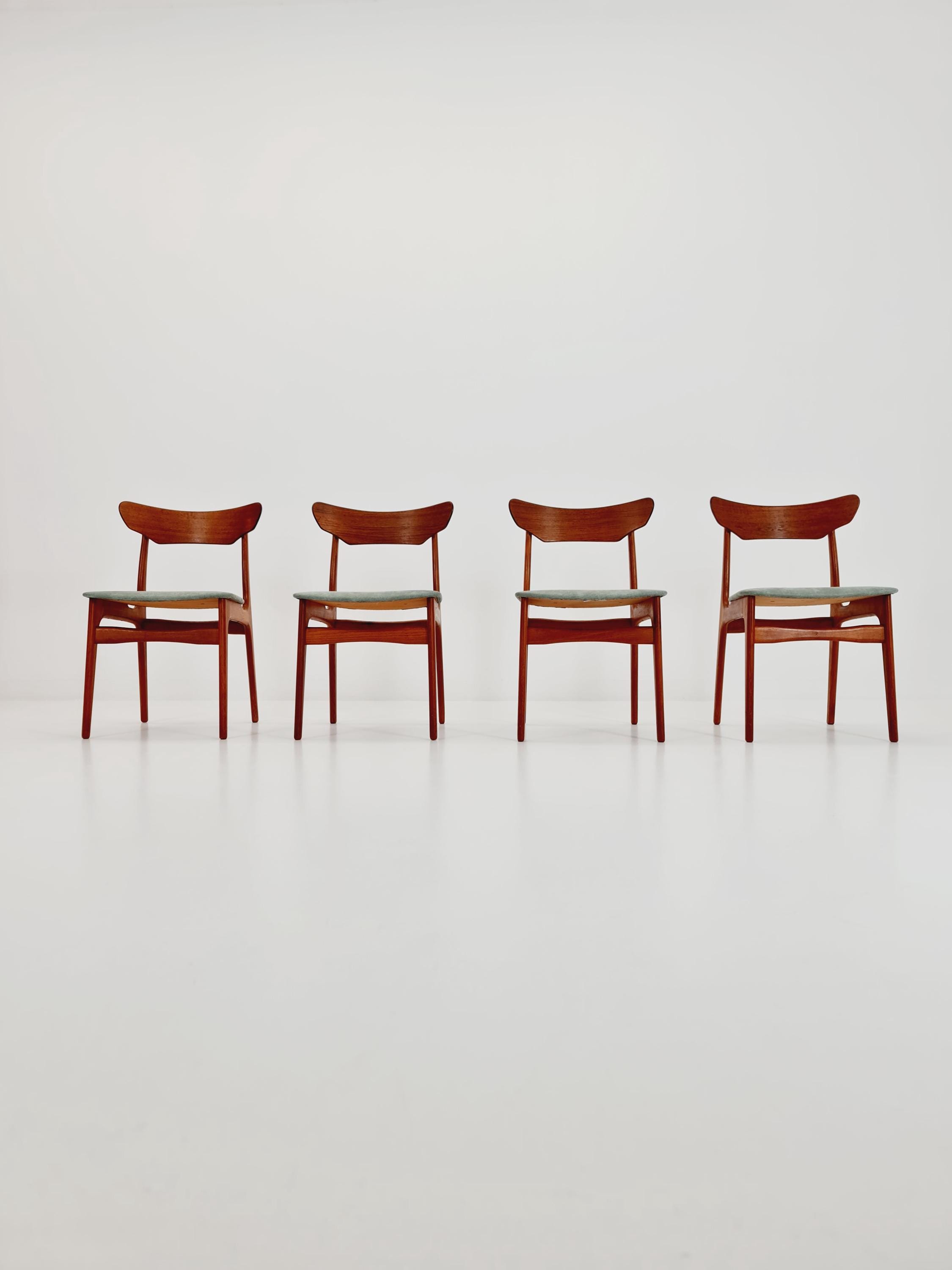 ダイニングチェア Schionning & Elgaard chair teak leather Set of 8 Schionning & Elgaard Danish Modern Teak Dining Chairs