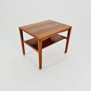 Vintage German mid century trolley bar cart in Walnut By Wilhelm Renz, 1960s