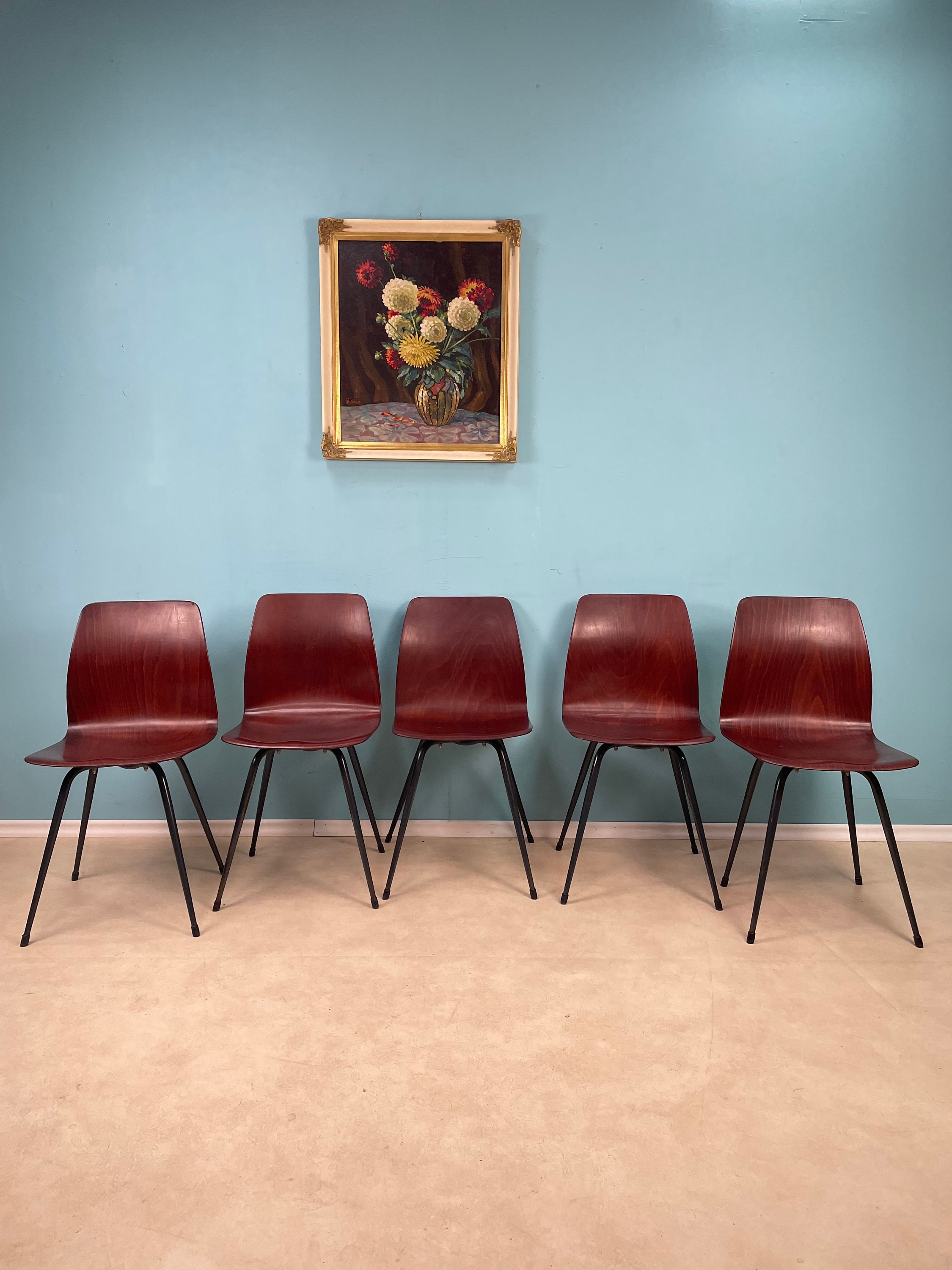 ドイツ Flötotto フロトット ミッドセンチュリー ヴィンテージ家具 1/5 ミッドセンチュリーのドイツの椅子、パグウッドの Elmar Flötotto