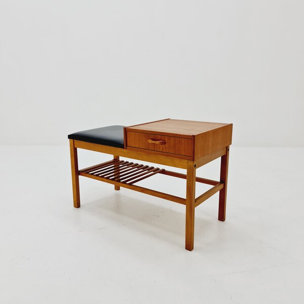 Danish teak telefon table/ hallway table By Jörgen Maahr/Otto Nielsen, 1960s