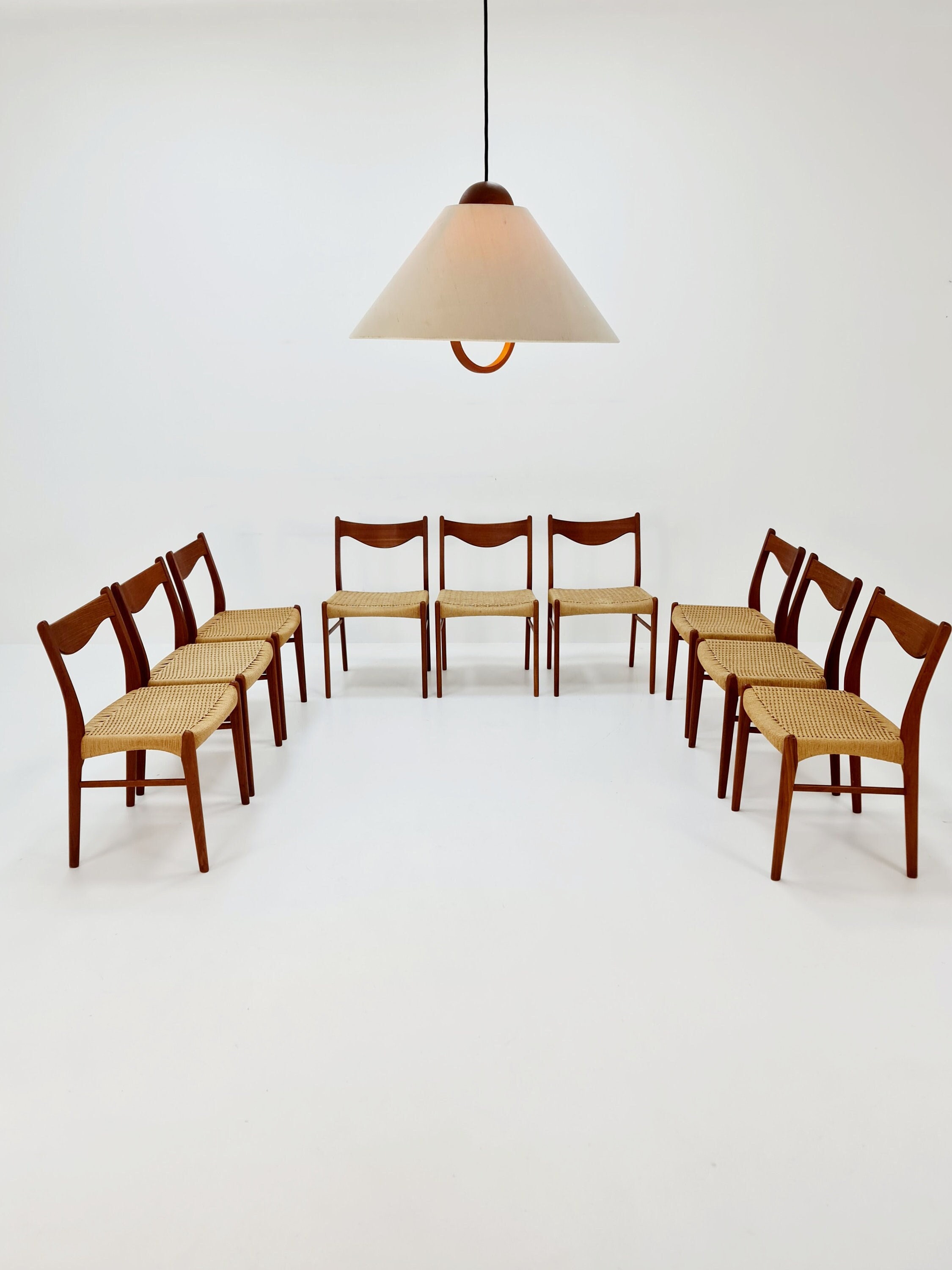 1 of 10 Mid Century Danish Teak Dining Chair By Arne Wahl Iversen For Glyngore, 1960s
