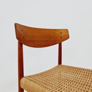 Danish teak & danish cord dining chair by A.M Mobler model 501 1960s, image 2