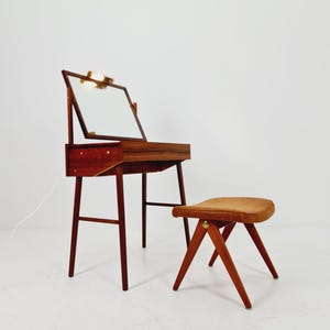 Rare Mid Century Modern Swedish Rosewood vanity table/ make up table by G&T, 1960