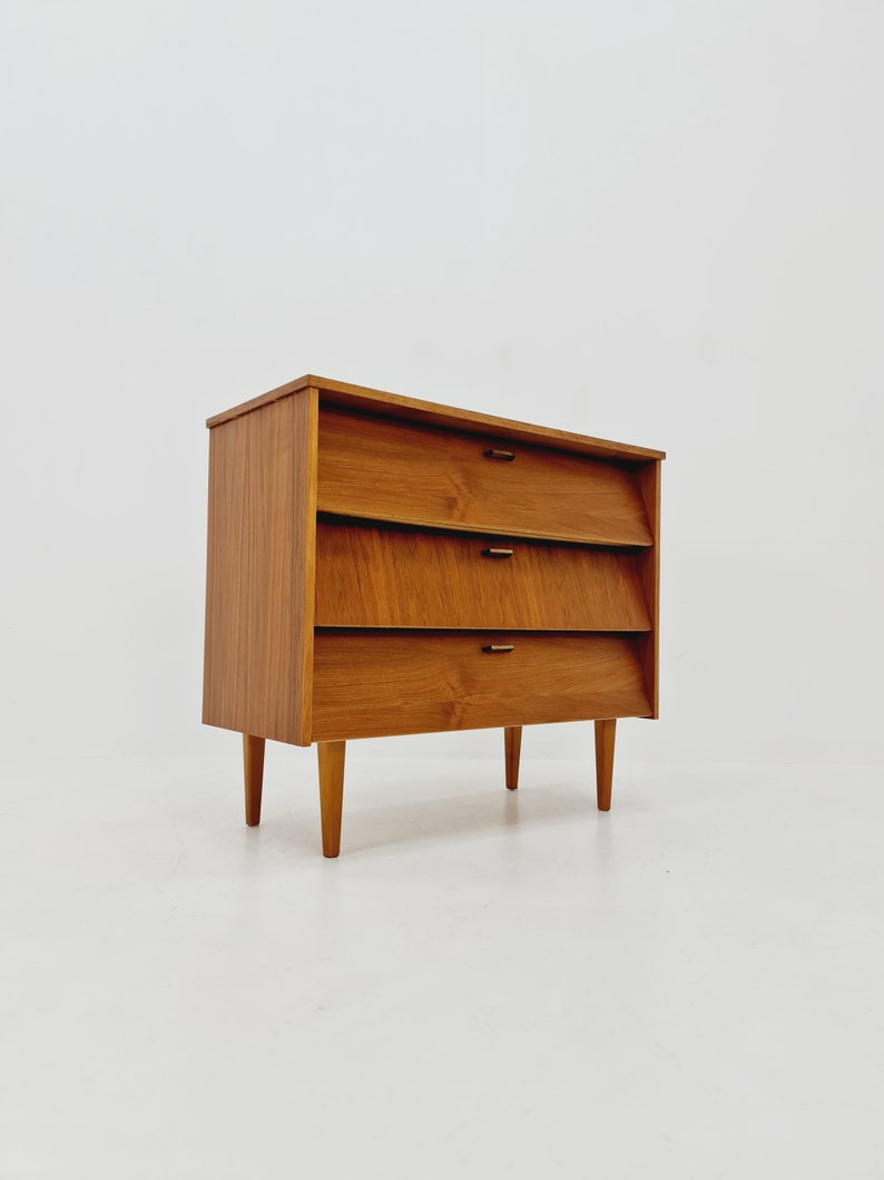 Mid century German hallway cabinet, shoes drawer / 3 drawers cabinet, 1960s image 8