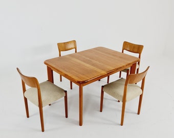 Grande table à manger vintage en teck massif par Glostrup Mobelfabrik, 1960