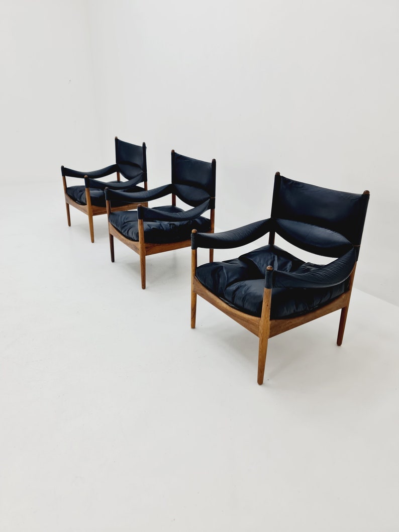 1 van 5 Midden-eeuwse Deense palissander fauteuil, tafel van Kristian Vedel Modus voor Willadsen Møbelfabrik, jaren 60 Chair