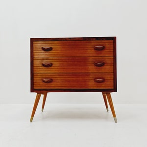 Rare Mid century Modern German teak & rosewood chest of drawers by Ernst Dieter Hilker, 1960s image 1