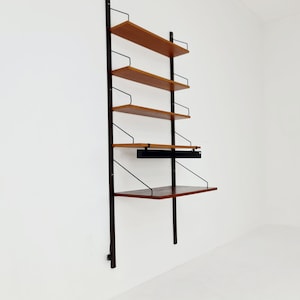 Midcentury Danish Teak Shelving Unit With Desk & light, by Poul Cadovius, 1960s image 8